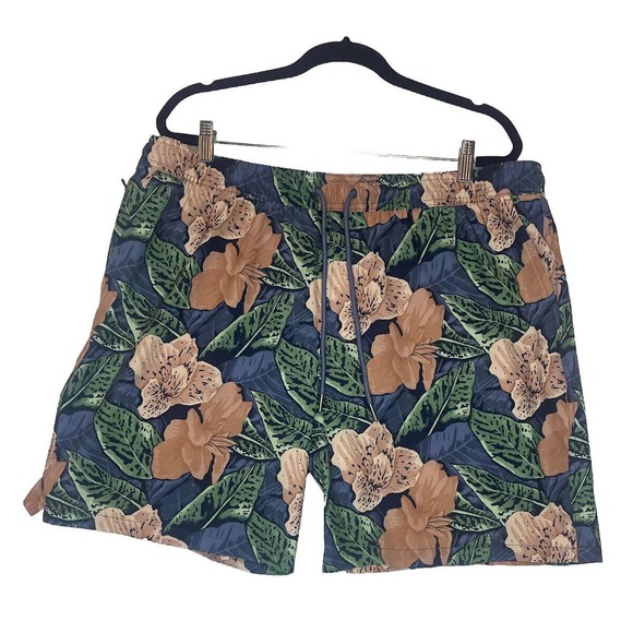 Goodfellow & Co Other - GOODFELLOW MENS SWIM TRUNKS SZ XL FLOWERS ZIP - POCKET SOFT EUC!